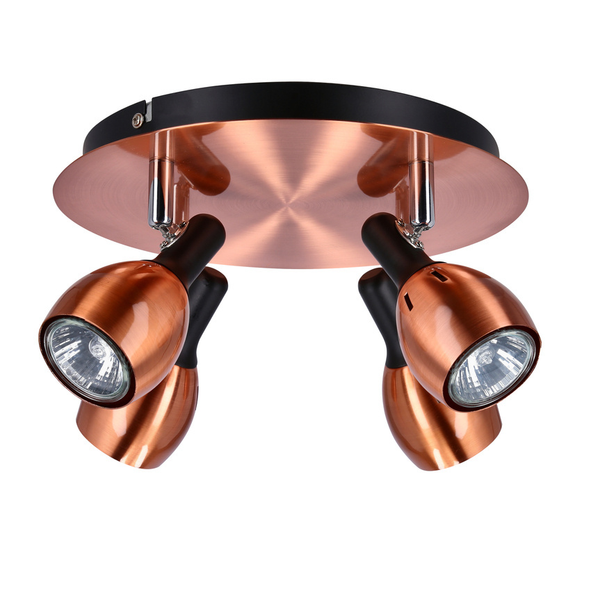 Lampa sufitowa plafon 4xGU10 miedziany CROSS 98-34878 w aranżacji