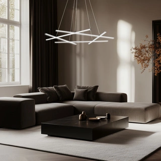 Lampa wisząca Led ANDROS 5-punktowa – geometryczny nowoczesny żyrandol LED 4000K