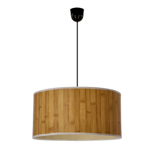 Lampa wisząca Timber z abażurem pojedyncza do salonu brązowa E27