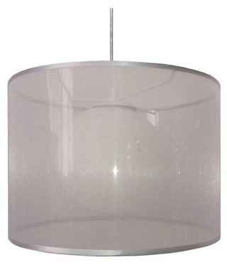 Lampa wisząca z abażurem Chicago srebrna nowoczesna pojedyncza E27