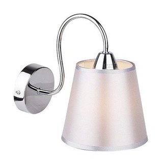 Kinkiet Luk chromowy z abażurem stożkowym szarym do salonu E14 Candellux