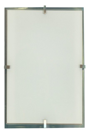 Plafon Frena kwadratowy do kuchni i łazienki biało-srebrny 40x20 cm E27