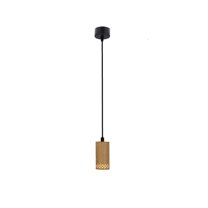 Lampa wisząca tuba Tubo drewniana brązowa 1xGU10 regulowana wysokość