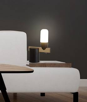 Lampka nocna Sakai Ledea metalowa LED czarna nowoczesna