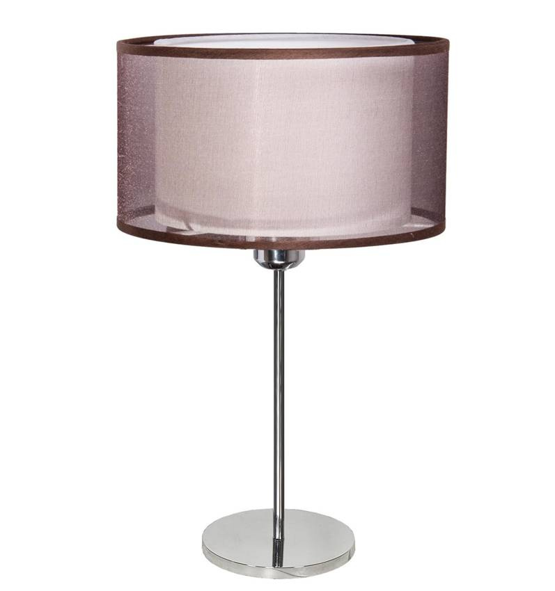 Lampka nocna Piano z abażurem srebrna 3-płomienna stołowa