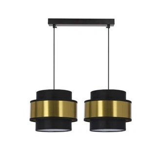 Lampa wisząca z abażurami Prestige nowoczesna podwójna czarno-złota nad stół