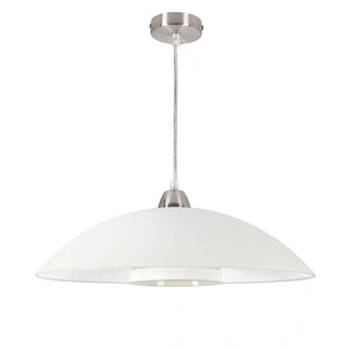 Lampa wisząca Duetto szklana do jadalni pojedyncza biały klosz E27