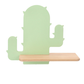 Kinkiet Cactus do pokoju dziecięcego z półką LED zintegrowany 4W drewno