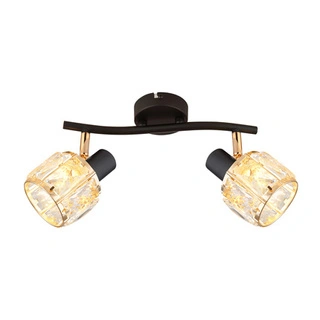 Lampa sufitowa Dubai listwa ze szklanymi kloszami 2-punktowa do korytarza
