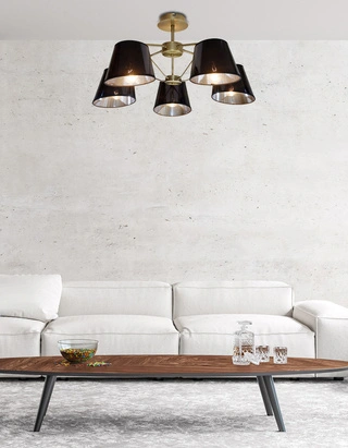 Lampa sufitowa Cortez z abażurami 5-punktowa do salonu
