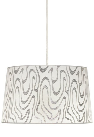 Lampa wisząca z abażurem Tiger biało-srebrna klasyczna E27 nad stół