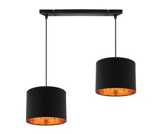 Lampa wisząca z abażurami Candida czarna podwójna 2xE27 do salonu