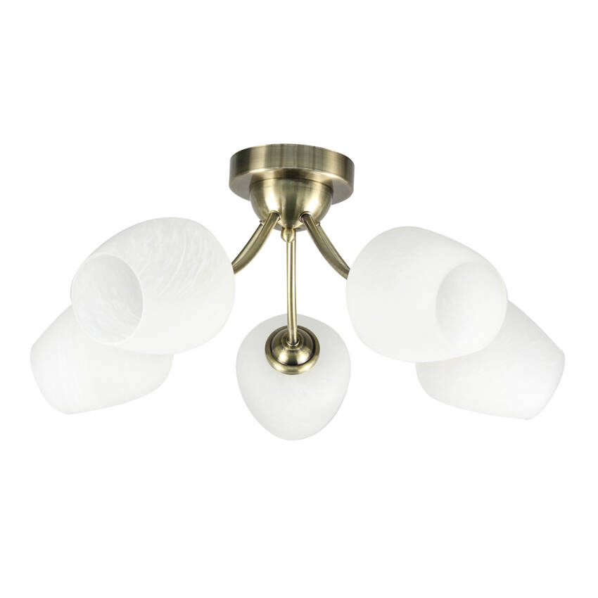Lampa sufitowa Zina ze szklanymi kloszami 5-punktowa do salonu