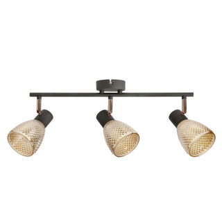 Lampa sufitowa Axel listwa ze szklanymi kloszami 3-punktowa metalowa