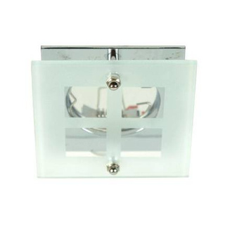 Oprawa stropowa kwadratowa szklana matowa chrom