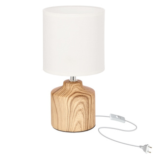 Lampka stołowa MINOS ceramiczna podstawa i biały abażur 1x40W E14 lampa do sypialni na komodę