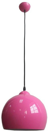 Lampa wisząca Student kula metalowa różowa pojedyncza do salonu E27