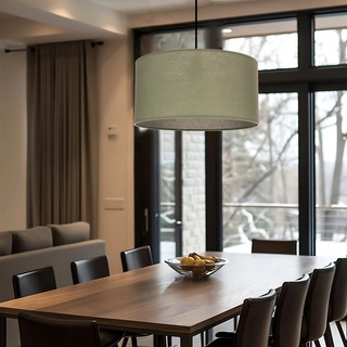 Lampa wisząca z abażurem Shanti miętowa do salonu i sypialni