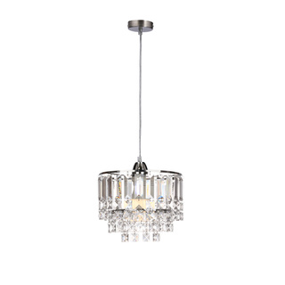 Lampa wisząca Cresta chromowa pojedyncza metalowa z tworzywa sztucznego