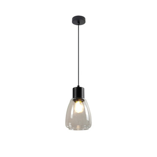 Lampa wisząca Moldo szklana czarna z przezroczystym kloszem do salonu E27 1-płomienna
