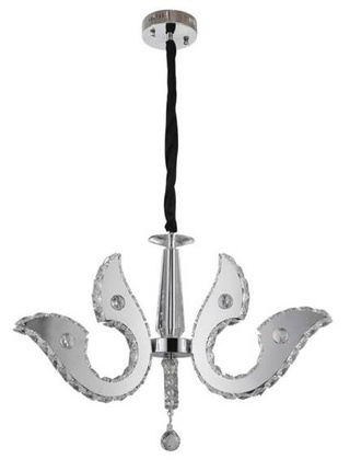 Lampa wisząca Venezia kryształowa do salonu szklano‑metalowa LED zintegrowana