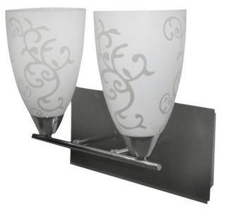 Kinkiet Medea podwójny szklany srebrny biały do salonu E14 Candellux