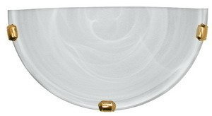 Plafon Duna biały półokrągły 30 cm uchwyt mosiądz E27