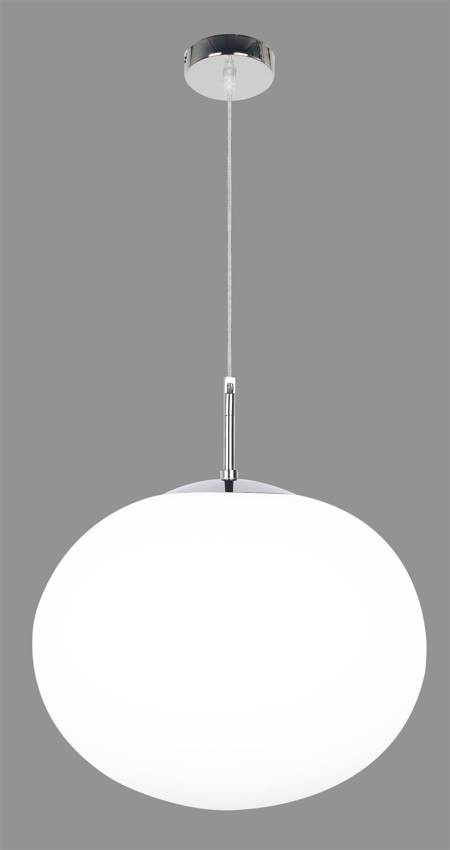Lampa wisząca Poly kula szklany klosz do salonu pojedyncza E27 biała