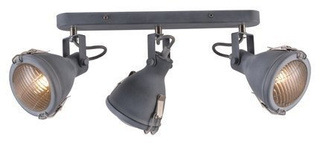 Kinkiet Crodo szary potrójny regulowany metalowy do salonu nad lustro