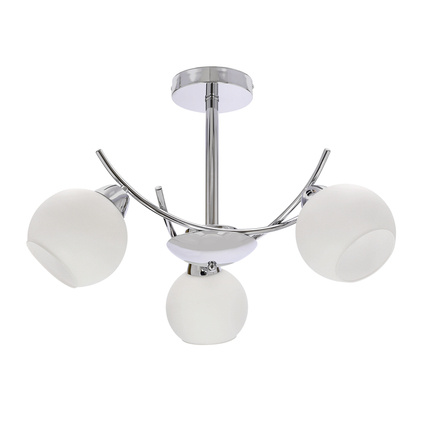 AMOS Lampa wiszaca chromowy 3x40W E27 klosz biały 33-34991