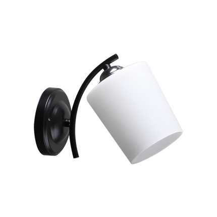 Esnyr Lampa Kinkiet Chromowy+Czarny 1X40 E27 Klosz Biały