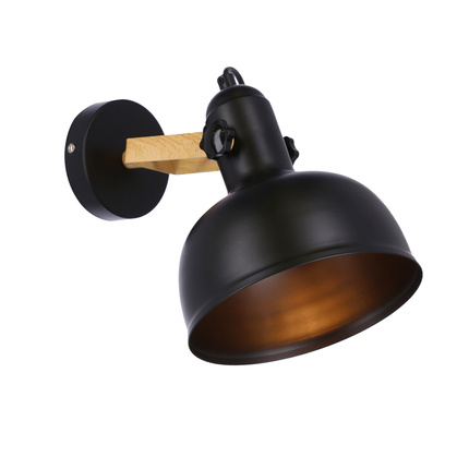Kinkiet czarny/drewniany regulowany lampa E27 40W Reno 21-76748