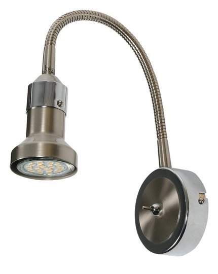 Lampa ścienna kinkiet na wysięgniku GU10 1x50W satyna nikiel+chrom Arkon 91-60037