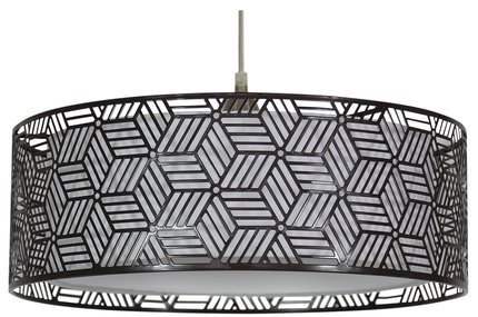 Lampa wisząca brąz ażurowa + płótno Brown 31-58836