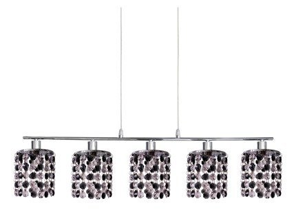 Lampa wisząca chrom z kryształkami czarno-białymi 5x40W Royal Candellux 35-35724