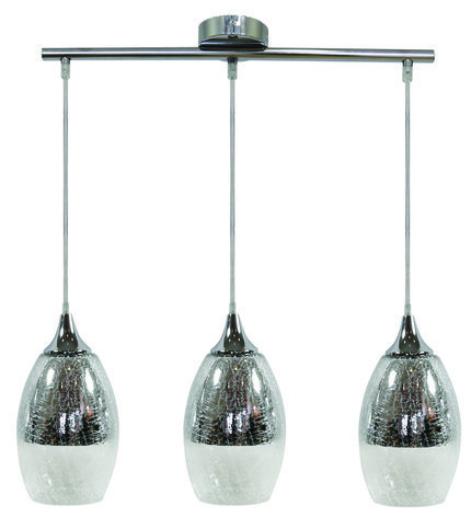 Lampa wisząca srebrna szklana regulowana 3x60W Celia Candellux 33-51585