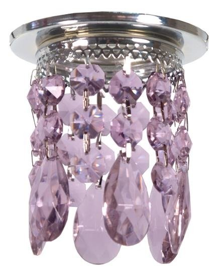 Oprawa stropowa Candellux chrom fiolet dekoracyjna kryształ  50W